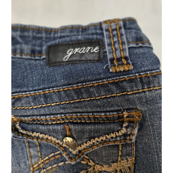 Grane Jeans Size 7 Darcy Super Low Rise Skinny Retro Y2K Distressed Wash - Picture 4 of 6